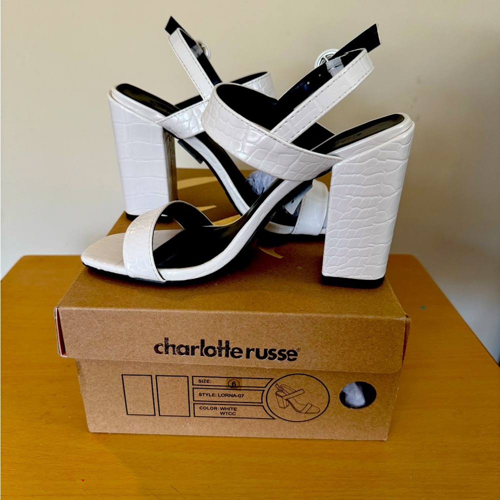 Charlotte Russe, white size 6, heels,